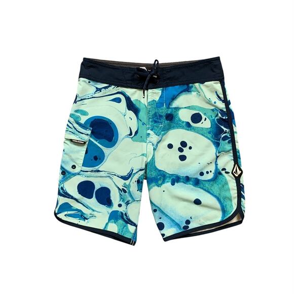Volcom Board Shorts Mens 26 Stone Marble Modtech Drawstring Swim Surfing Beach - Picture 1 of 9